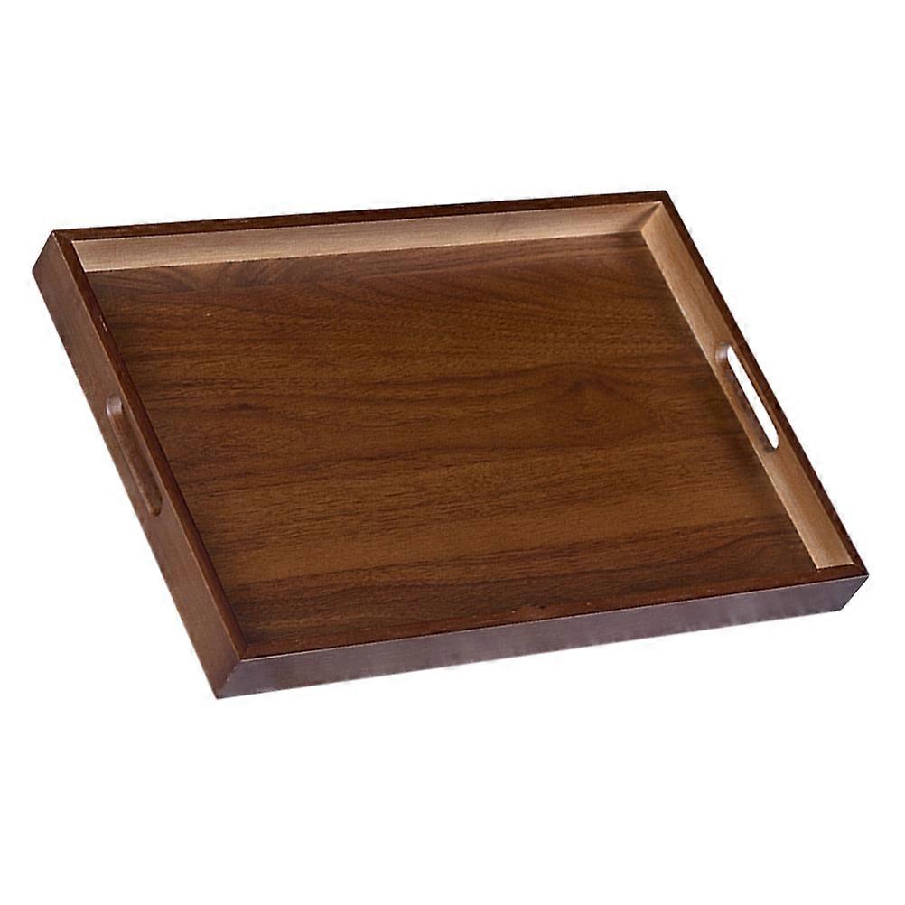 Serving Tray with Handles Coffee Wood for Restaurant Rectangular Model