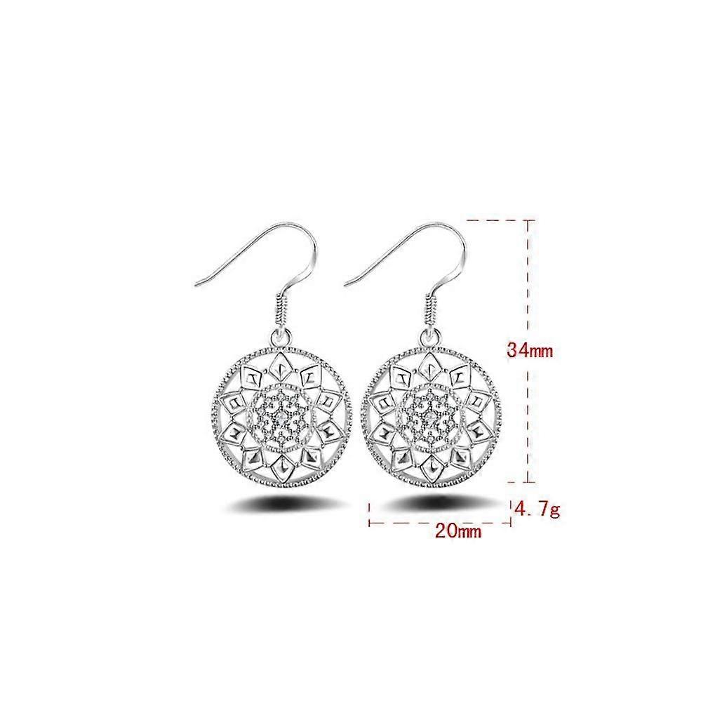 Ear Studs Micro Zircon Encrusted Electroplated Silver Earrings for Wedding