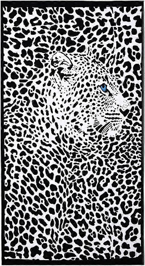 Extra-Large Quick-Drying Microfiber Cartoon Beach Towel 160*80cm (Leopard)
