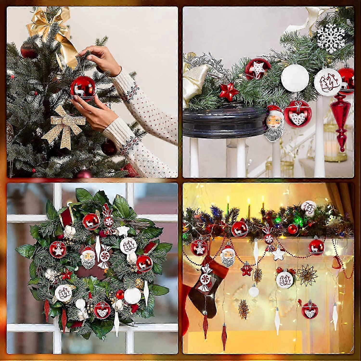 Red White 70PC Christmas Tree Ornament Kit