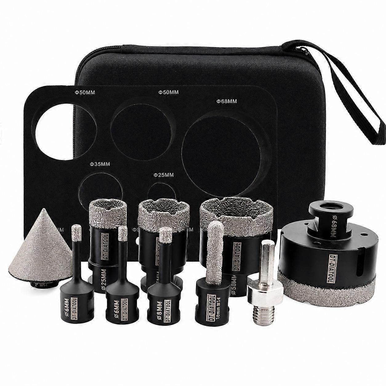 Diamond drill bit set Milling bit Hole saw drill bit for porcelain tiles Granite Chamfer bit adapter