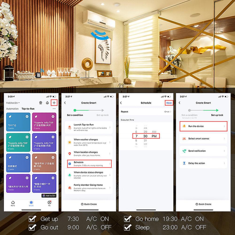 Wifi Tuya Smart Ir Telecomando Sensore di temperatura e umidità per condizionatore d'aria Tv Ac funziona con Alexa Google Home