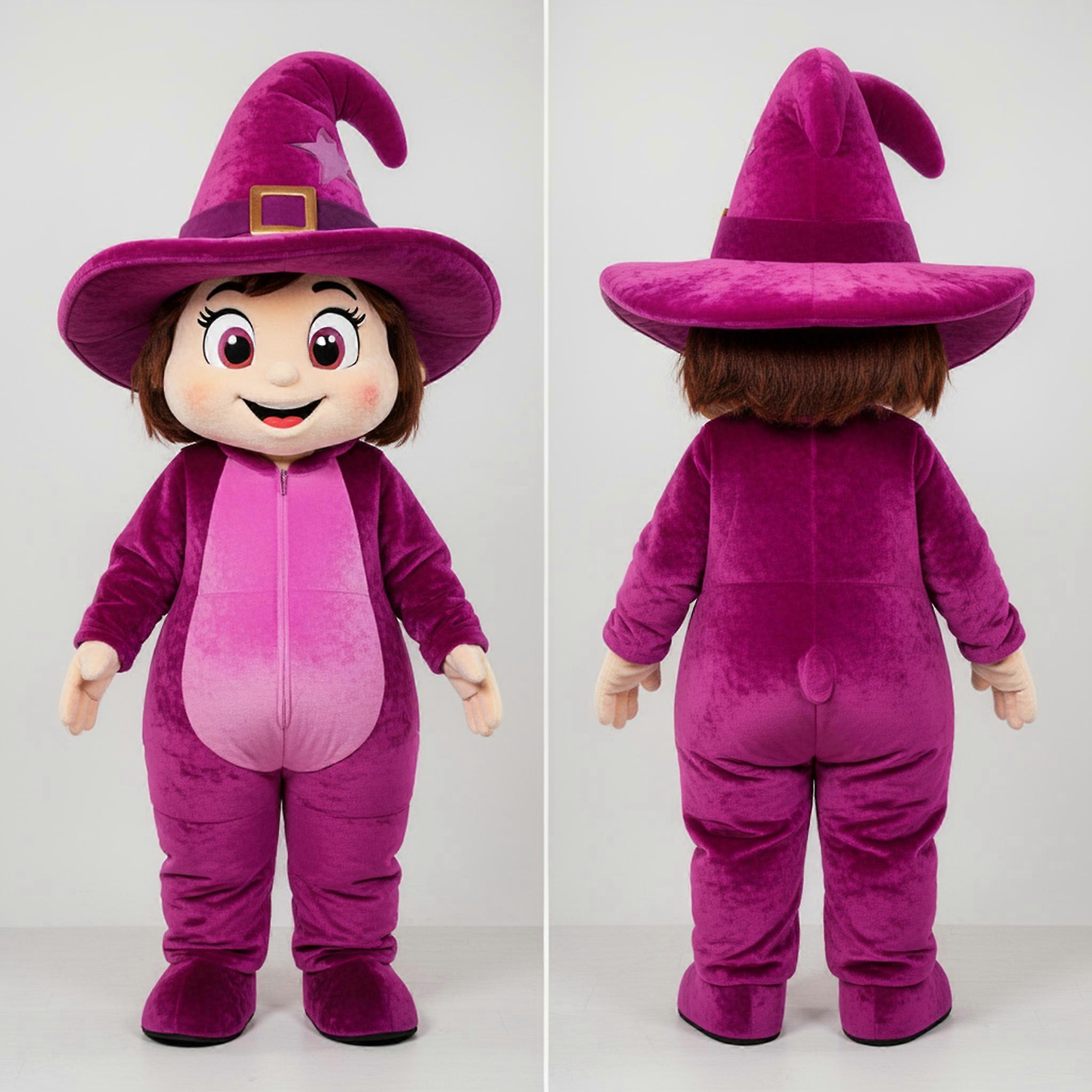 MASTICOT Magenta Rounded Witchs Hat Mascot