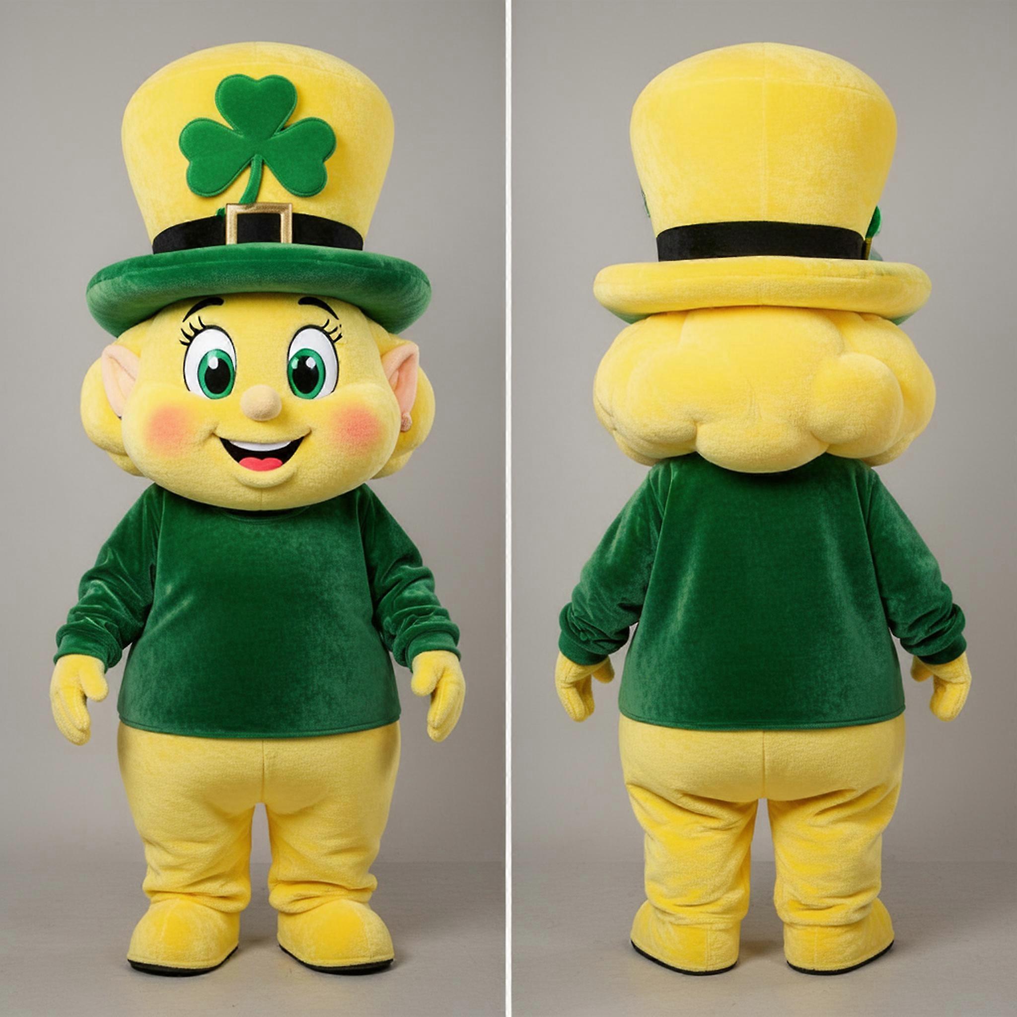 MASTICOT Lemon Yellow Fluffy Leprechaun Hat Mascot