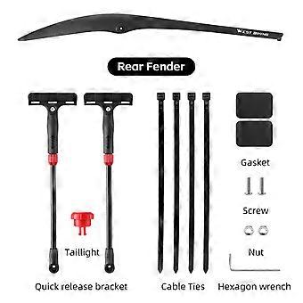 Road Bike Fenders 700c Mudguards with Tail Light Quick-Release Rear Bicycle Fender Set Lightweight 700c Fenders Mud GuardYMQX)
