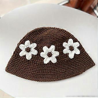 Women's Winter Warm Earflap Beanie, Hand-Knitted Floral Fisherman Hat, Versatile Spring Autumn Cap, 1 Pc