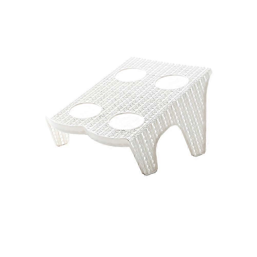Plastic Double Layer Shoes Rack Organizer Space Saving Storage Holder (White Double Row)