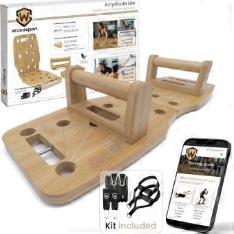Pompplank voor krachttraining, opvouwbaar push-up board van bamboehout