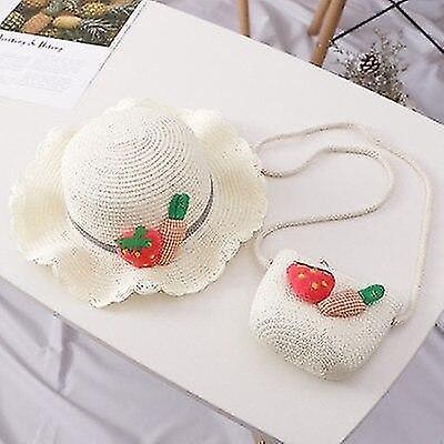 Sommer barn stråhatt og veske bag