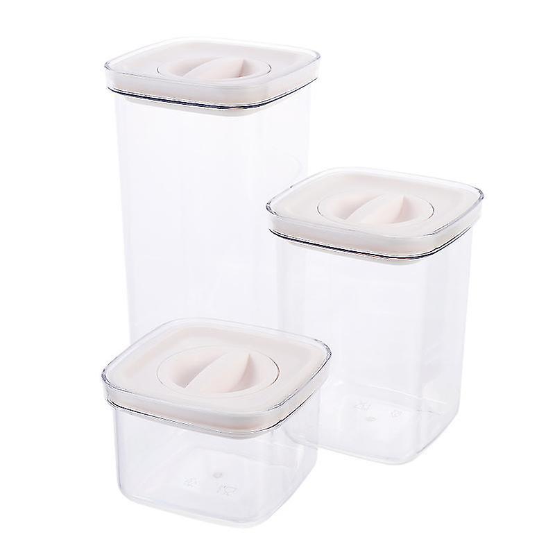 23X11x11cmc White Refrigerator Accessories 3pcs Grain Canisters Grain Storage Tanks Plastic Airtight