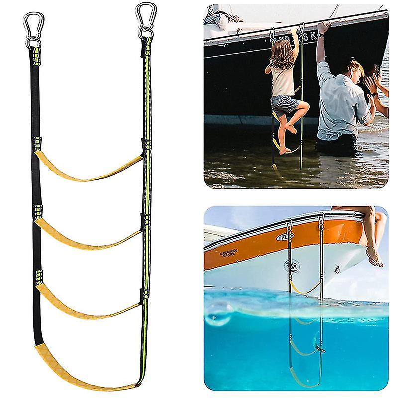 4-step Boat Rope Ladder Boat Rope Ladder Extension, Auxiliary Boat Folding Ladder Rubber Boat Special Boarding Soft Ladder Inflatable Boat Launching L