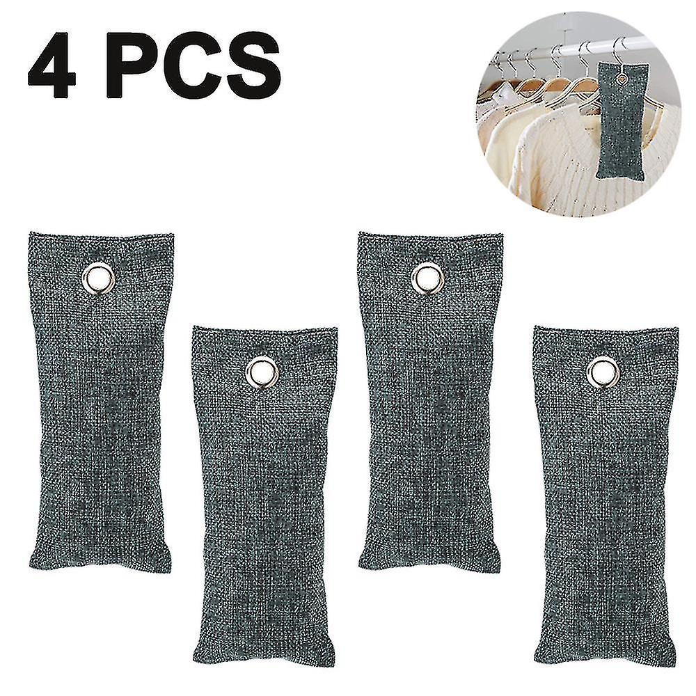 4 Pack Activated Bamboo Charcoal Air Purifying Bags, Activated Charcoal Shoe Deodorizer Bags