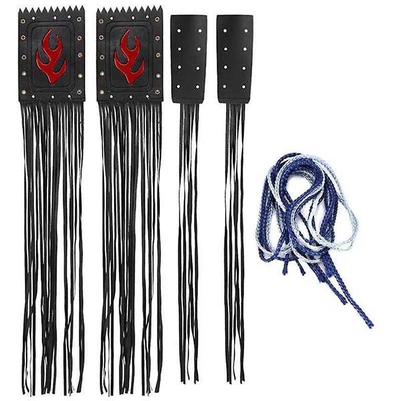 4Pcs/Set Universal PU Motorcycle Handlebar Fringe Grip Cover Lever Cover for Victory Cruiser
