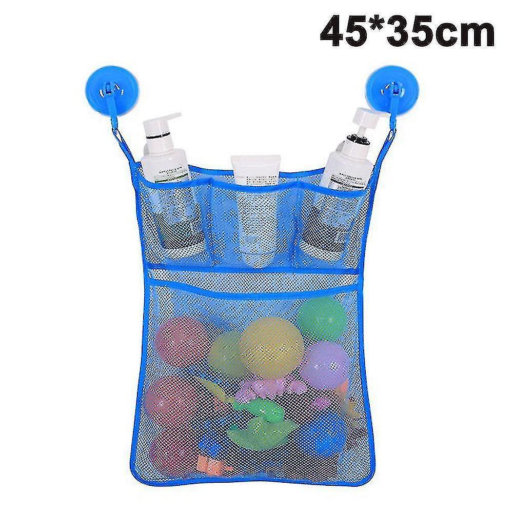 Bath Toy Storage Bag Set Large Mesh Bag Easy To Store Bath Toys 1 Piece Blue