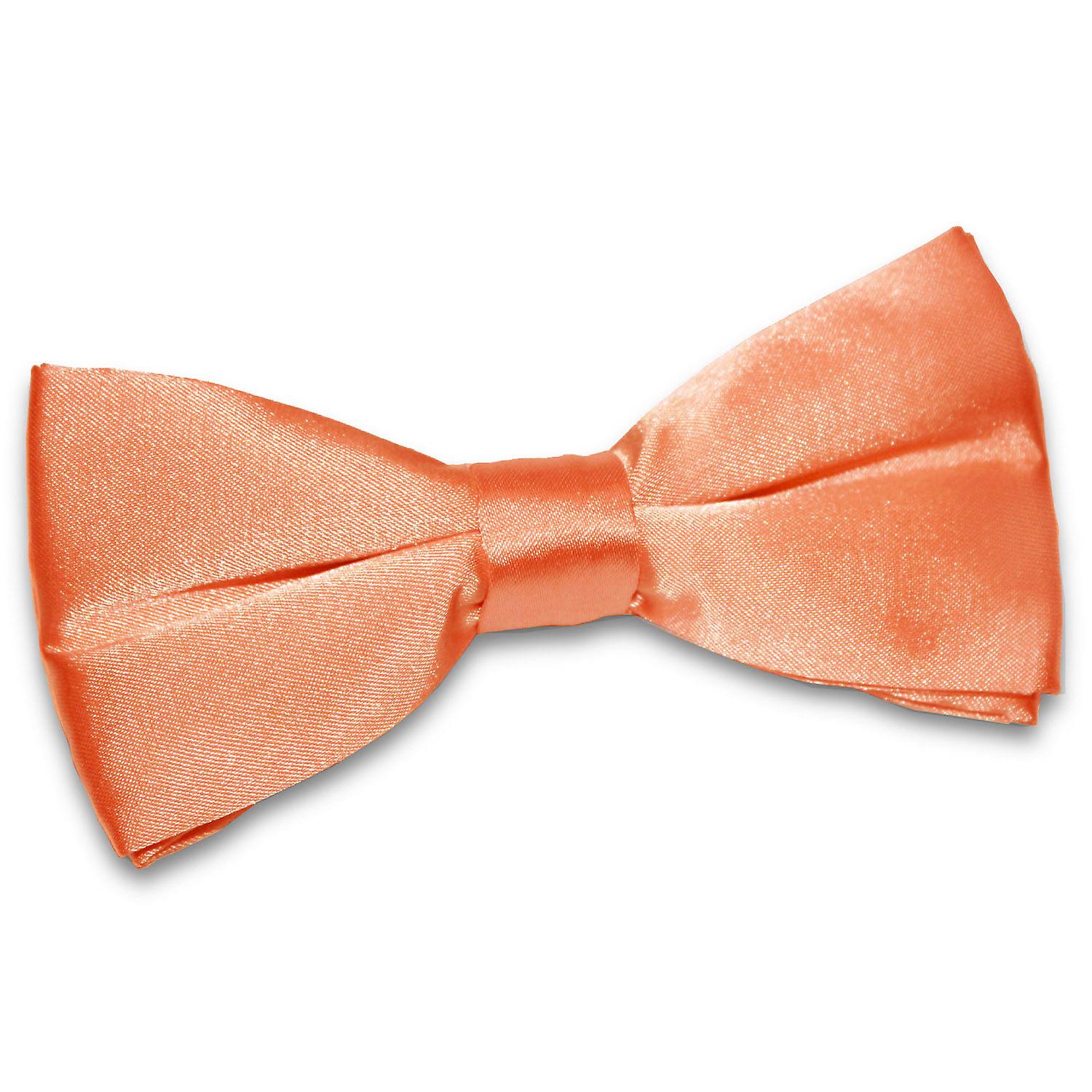 Coral Plain Satin Pre-Tied Bow Tie
