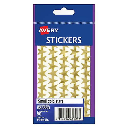Avery F/P Gold Stars Label Multi Purpose Stickers Permanent Adhesive Pack of 10