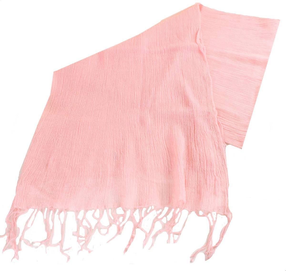 バッサン、ブラウン ガワー プレーン テクスチャ ウール スカーフ - ピンク