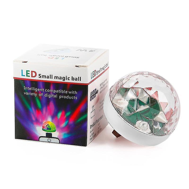 White Mini Usb Light Sound Activated Rotating Disco Ball Dj Party Lights