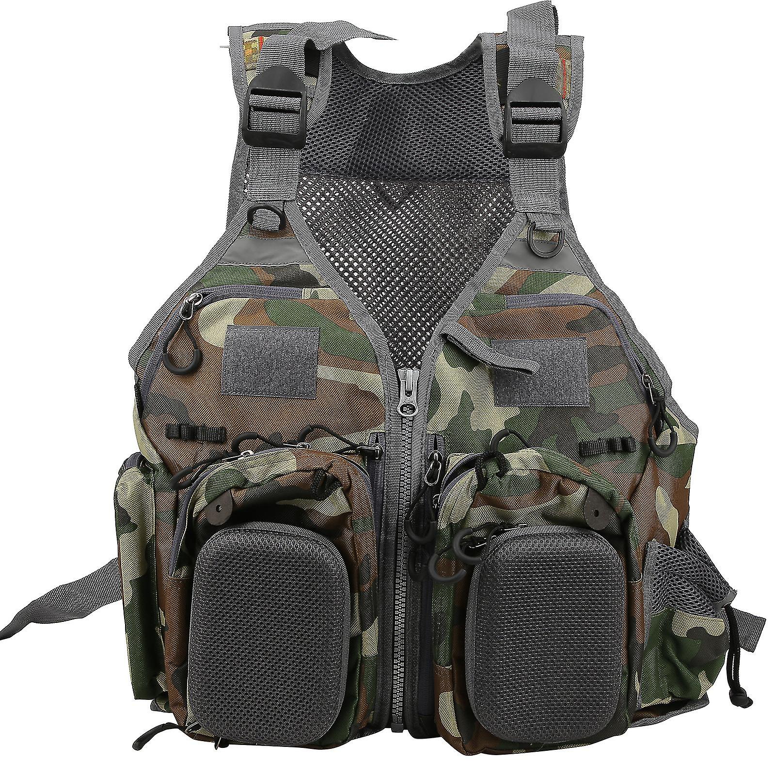 Veste multifonctionnelle extérieure Chasse Pêche Voyage Camouflage Gilet avec poches