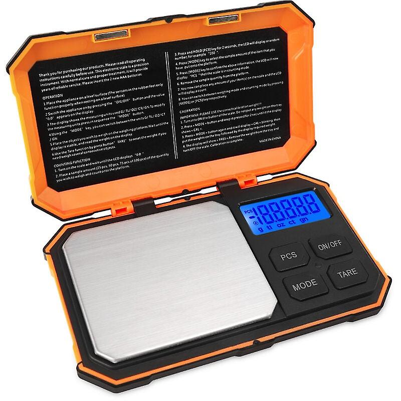 Precision Scale, 500g/0.01g,0.01g Precision Scale, Pocket Scale with LCD Display, with Tare Function, Stainless Steel (Battery Included)