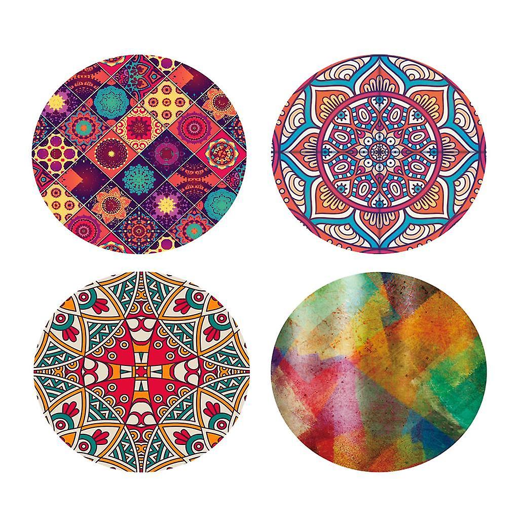 4X Elastic Edged Table Cover Cloth Waterproof Bohemia Pattern 1.2m Dia.