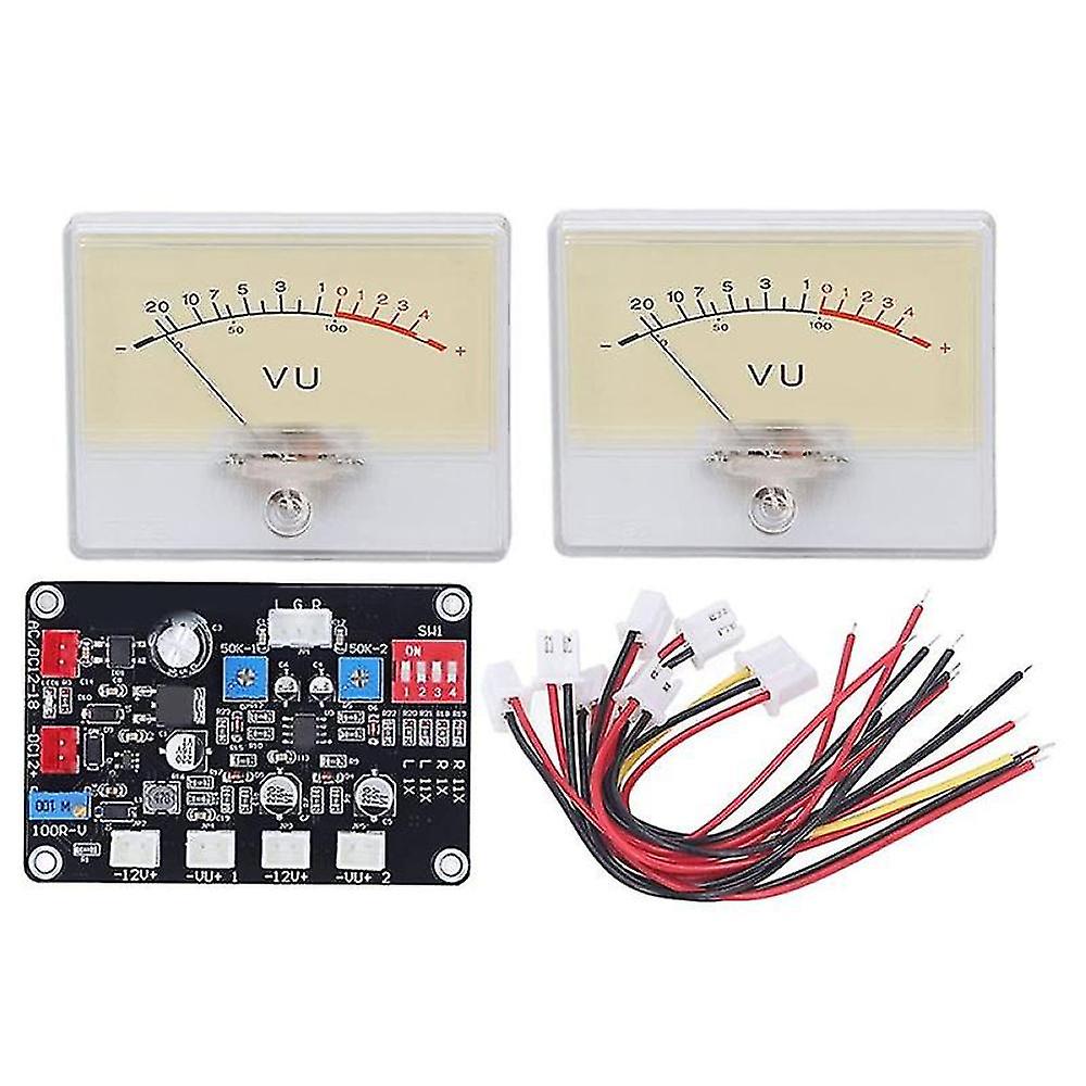 Power Amplifier Vu Meter With Driver Board Kit High Accuracy Audio Level Meter With Backlit For Diy