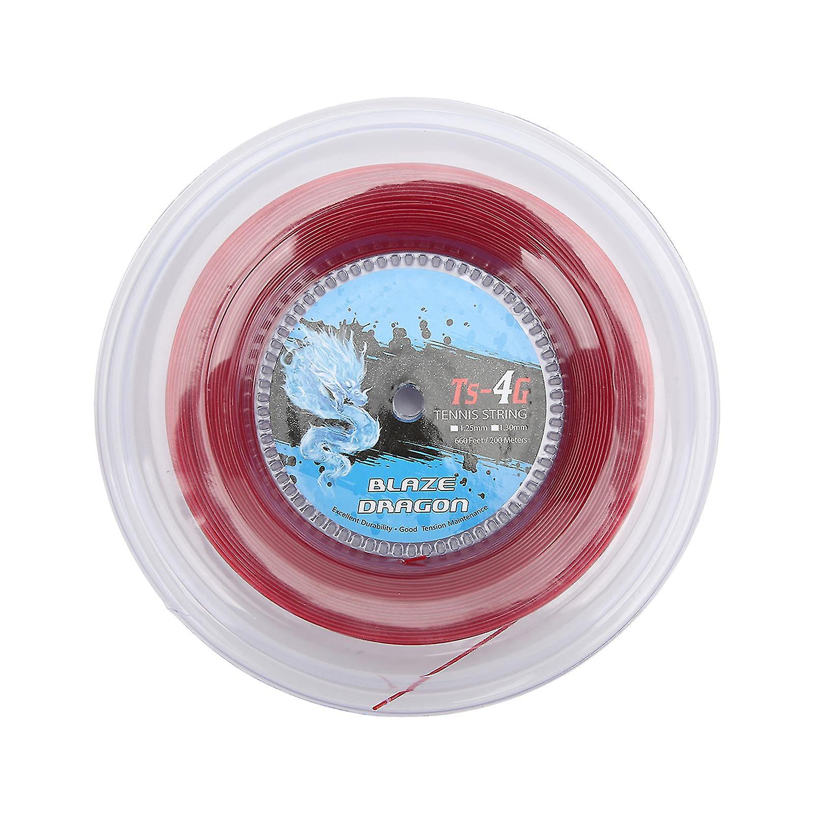Tennis Racket String 1.3mm 200m Racquet String Reel For Amateur Daily Training Practice Red