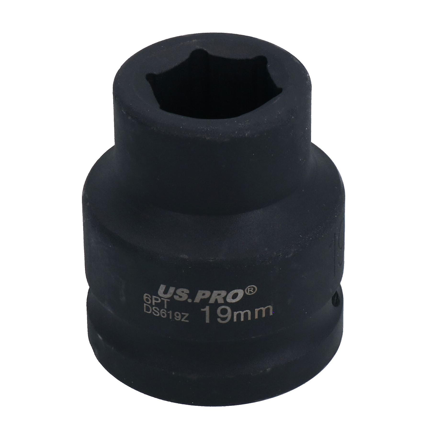 3/4" Drive 19mm Shallow Metric MM Impact Impacted Socket 6 Sided Single Hex