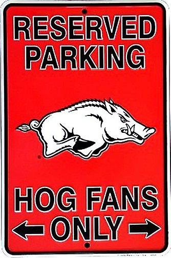 Arkansas Razorbacks NCAA "Hogs Fans Only" Reserved Parking Sign