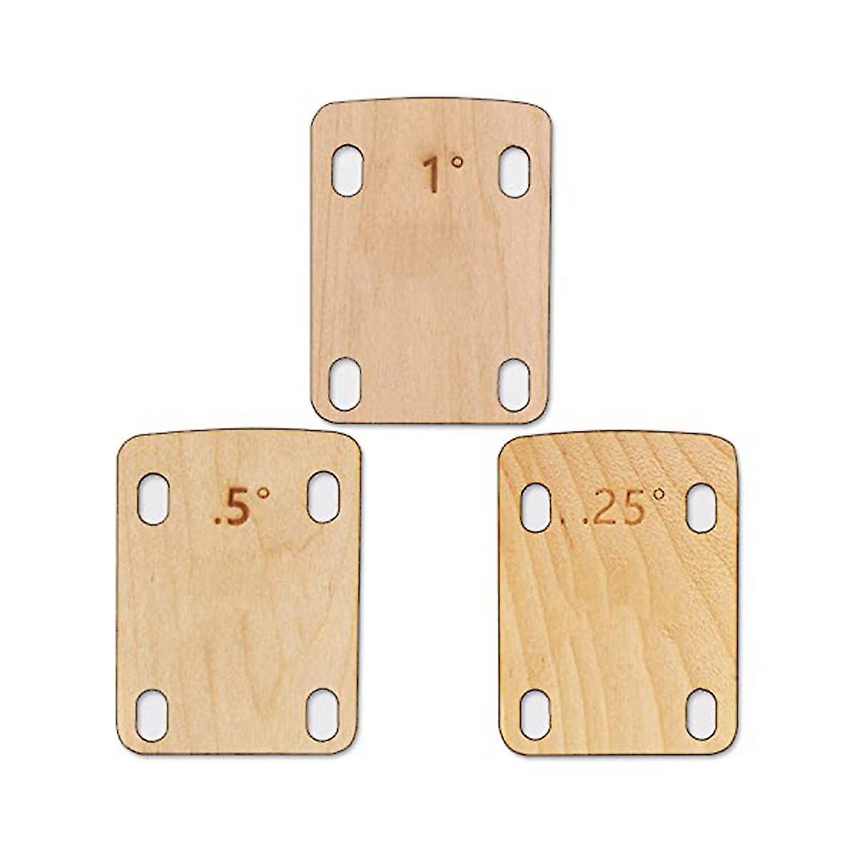 3st gitarrhals Shims, solid lönnträ gitarrhals shimsskydd 0,25, 0,5 och 1 grad gitarr