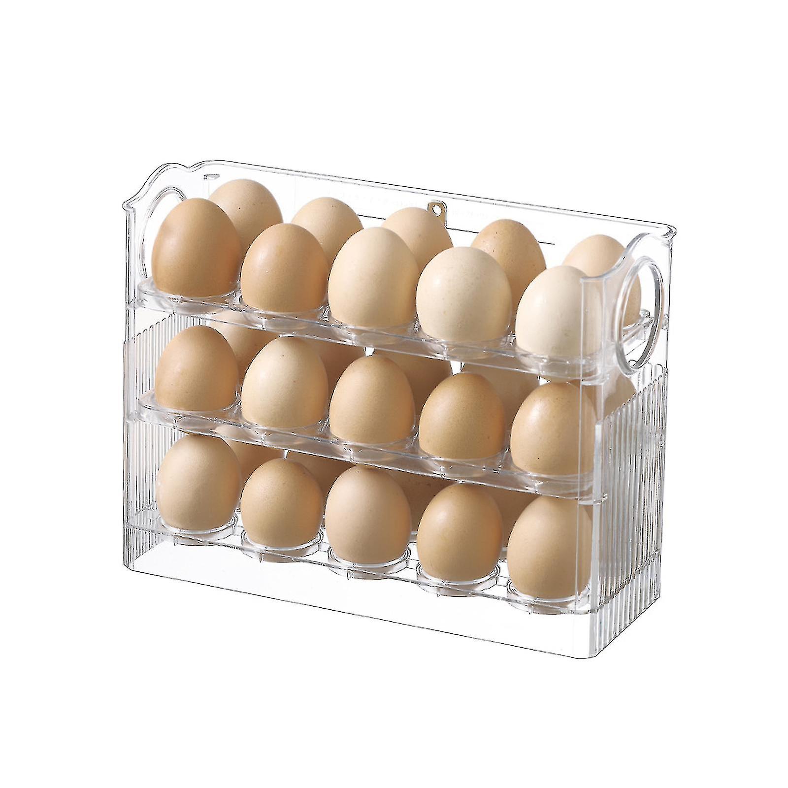 Egg Storage Container Refrigerator Stackable Clear Plastic Egg Holder Tray 30 Egg
