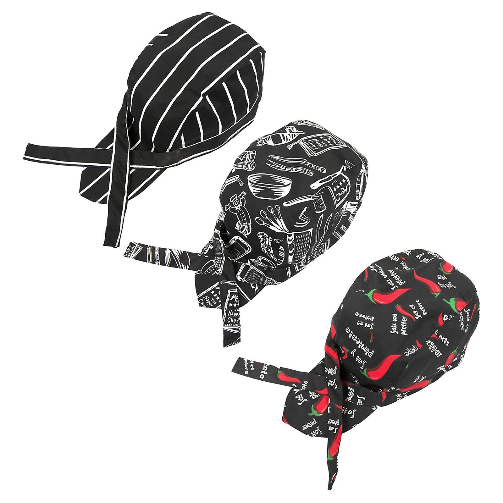 3Pcs Chef Hat Chef Beanie Kitchen Cooking Cap for Worker Catering Restaurant