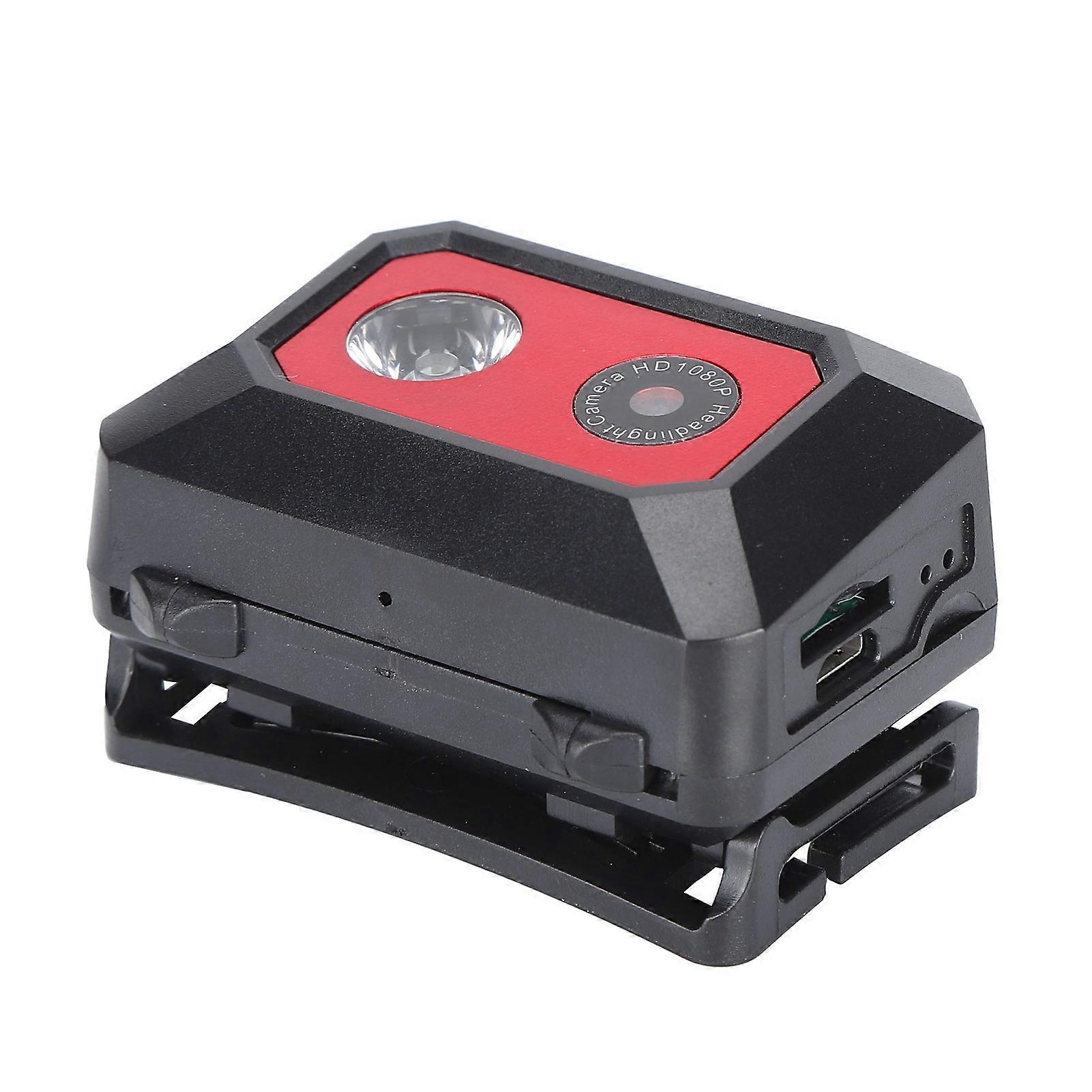 Sports Camera Mini High Definition Camera with LED Searchlight and High Elastic HeadbandRed