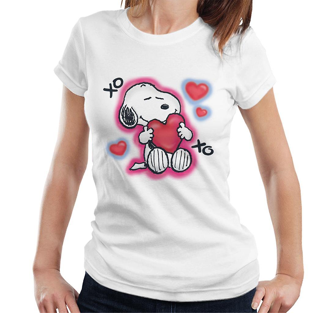 Peanuts Snoopy Hugging Love Heart Xo Naisten&t-paita