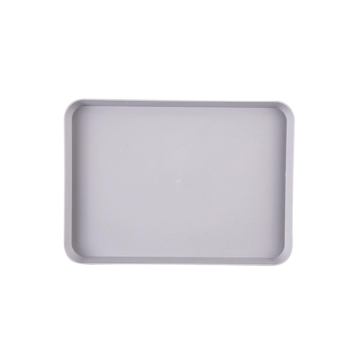 OuZhan Anti-slid Base Stackable Serving Tray Multi-use Smooth Surface Plastic Fruit Tray for Home