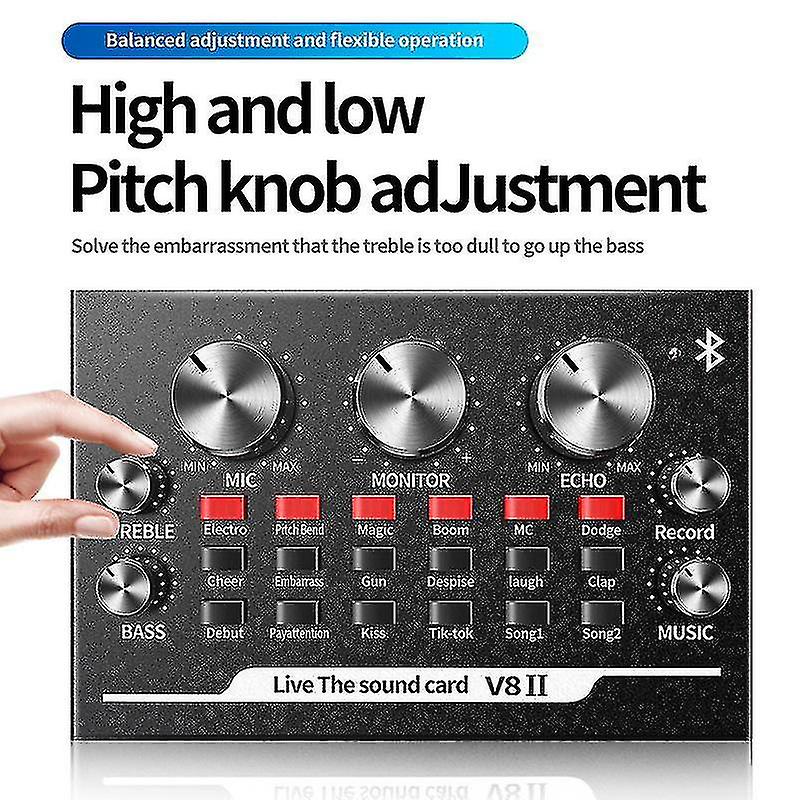 New Live Sound Card External Usb Sound Card For Webcast Entertainment Video For Pc/android/os V82 Interface Type Channels