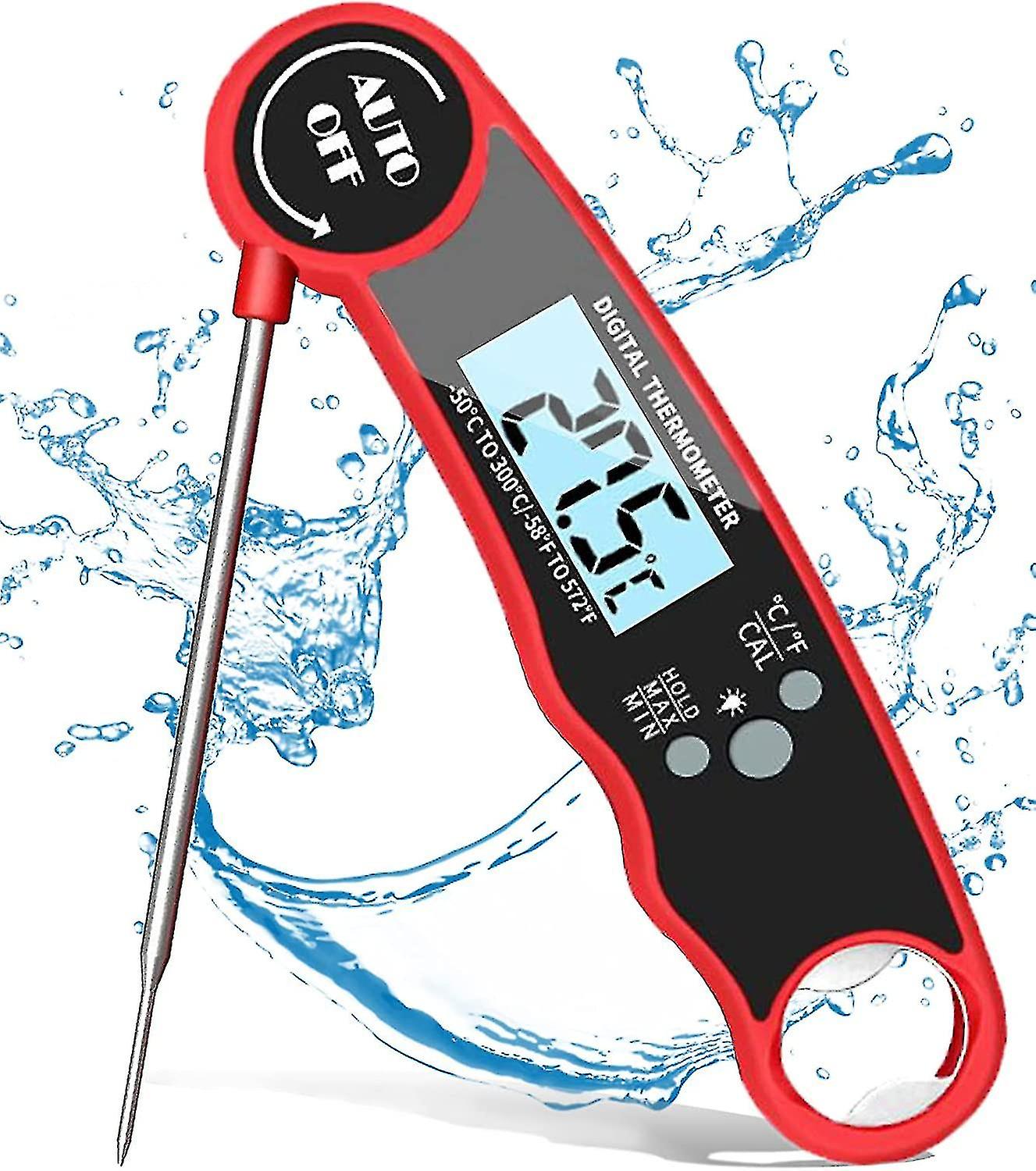 Meat Thermometer, Roast Thermometer, Kitchen Thermometer, Digital Penetration Thermometer, Candy Thermometer, Grill Thermometer, Waterproof With Lcd D