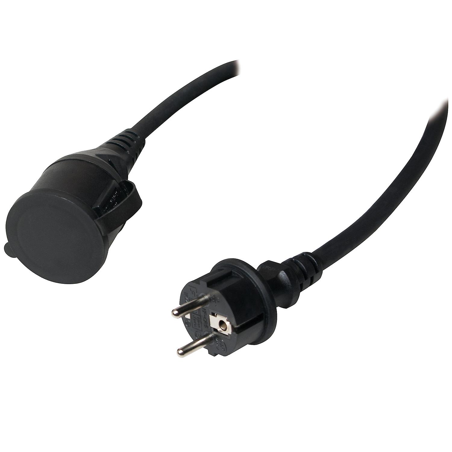 Extension Cable Grounded Outdoor Black 5m