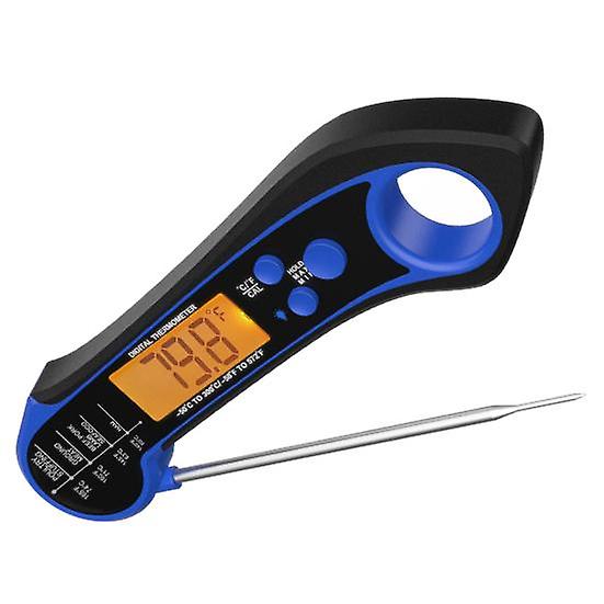 Food Thermometer Long Foldable Probe with Backlight Precise Accurate Reading Sensitive Deep Fry Waterproof Cooking Digital Meat Thermometer Home Use
