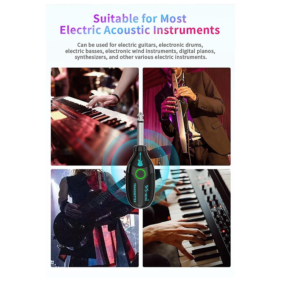 بيك أب الغيتار اللاسلكية مصغرة تأثيرات جهاز الإرسال والاستقبال دواسة سماعات الرأس اللاسلكية بلوتوث مصغرة مكبر للصوت دواسة محول