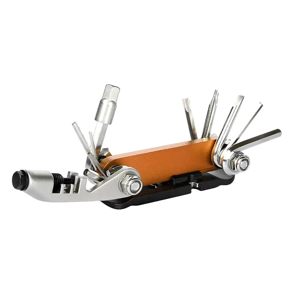 Bike Repairing Set 15 In 1 Multi-function Cycling Mechanic Repair Tool Kit With Screwdriver Folding Socket Wrench