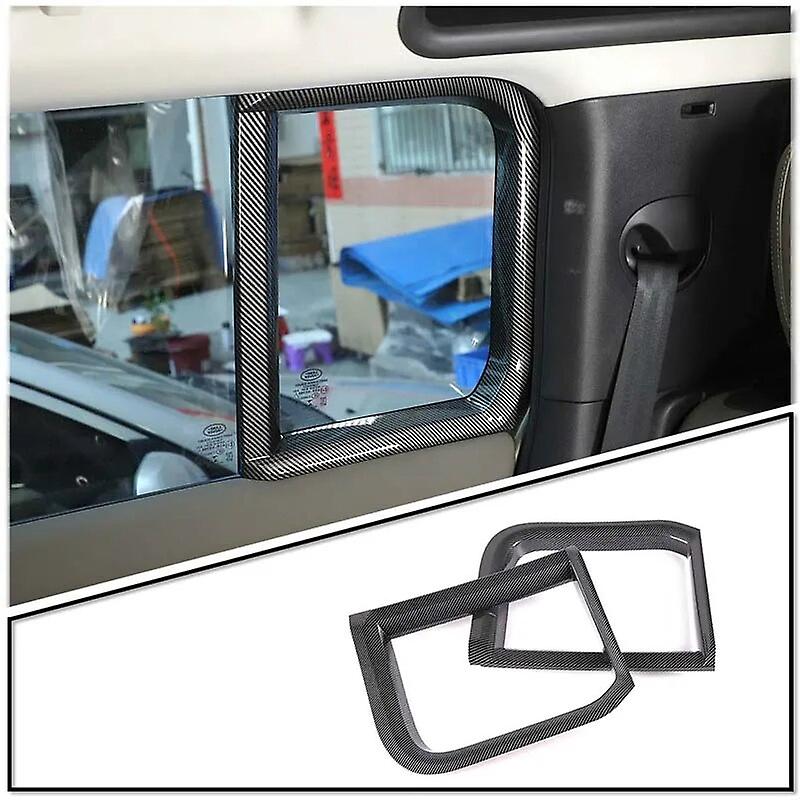 2 Pcs Car Window C-pillar Trim Frame Abs Carbon Fiber Pattern Car Styling For Land Rover Defender 110 2020-2022 Auto Accessories