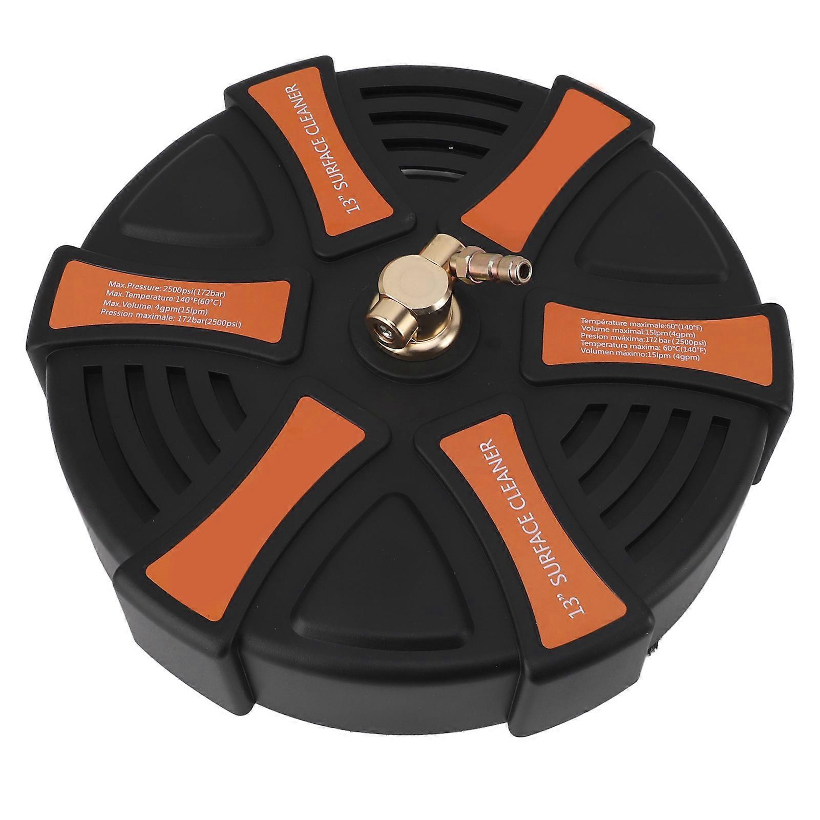 13 Inch Pressure Washer Surface Cleaner 2500PSI Working Pressure 1/4 Inch Quick Plug with 2 Extension Wand Attachments