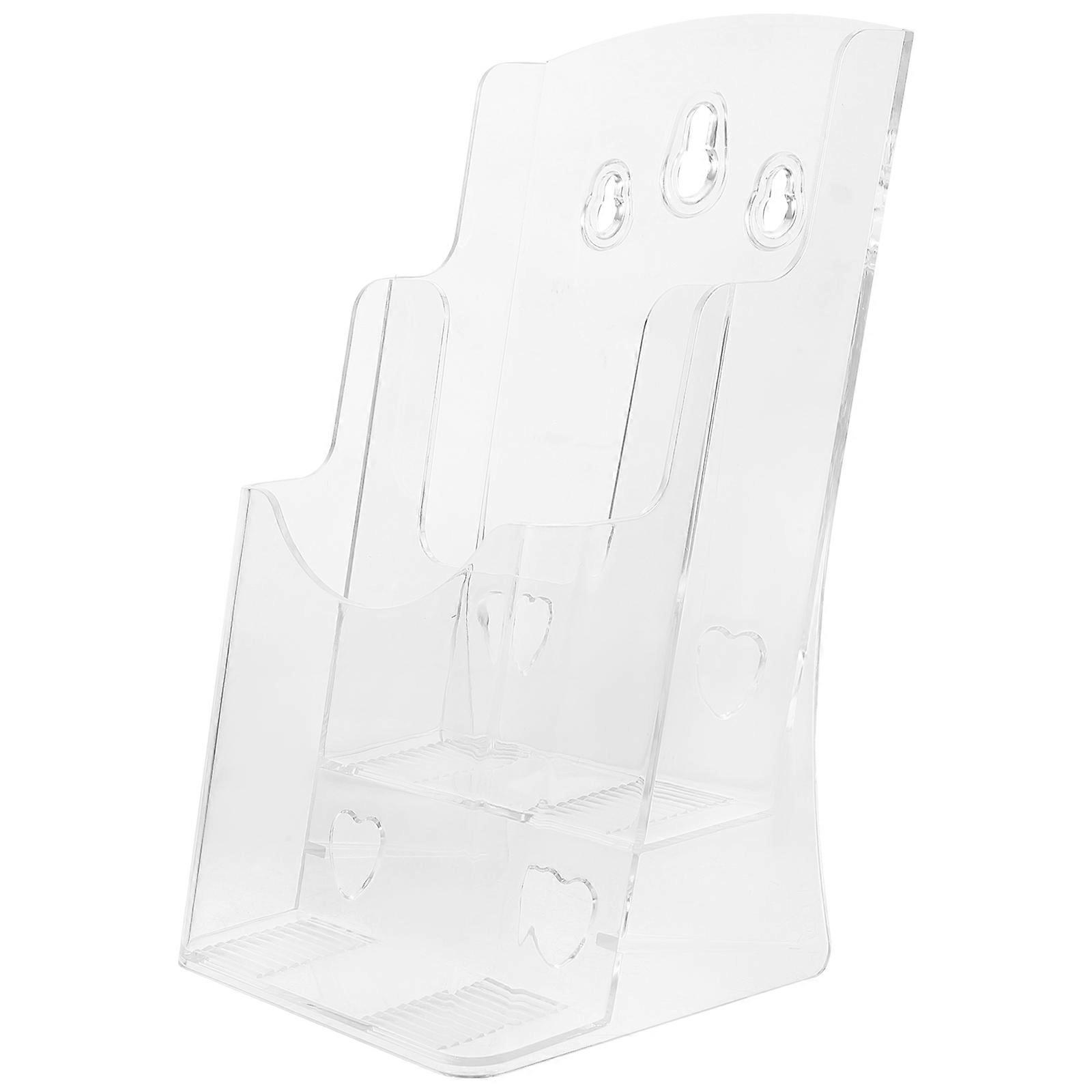 File Rack Clear Flyer Holder Wall Mount Desktop Brochure Holder Pamphlet Rack