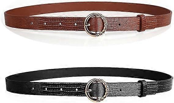 2 Pices Ceinture Femme en Anneau Torique, Ceinture en Faux Cuir, Cei