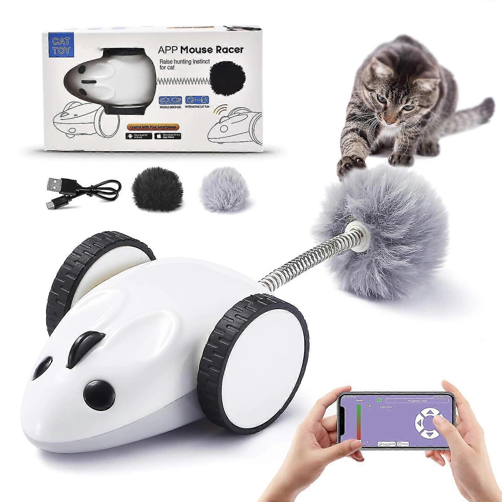 Interactive Cat Toys Indoor Electric Robot Mouse Cat Toy Bluetooth Connection Remote Control