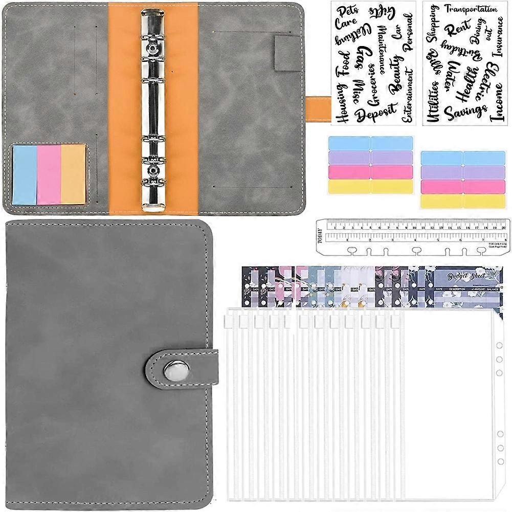 Ring Binder A6, Notebook Folders with Plastic Money Envelopes Organizer Binder Covers, Budget Sheet