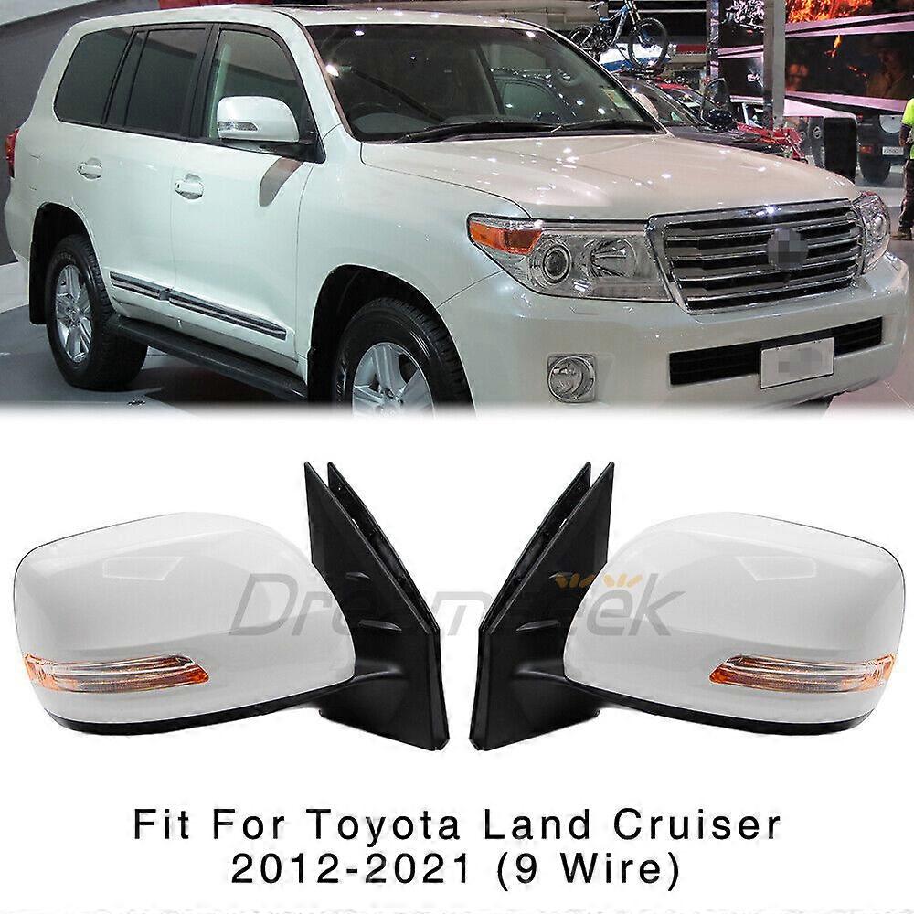 Pair Side Wing Rearview Mirror For Toyota Land Cruiser 2012-2021 W/ Turn Signal