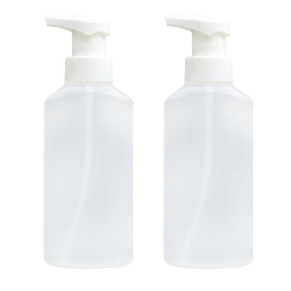 1 Set 2pcs Plastic Empty Bottle Mousse Bubble Bottle Squeeze Bottle Portable Soap Dispenser Bottles (Transparent)