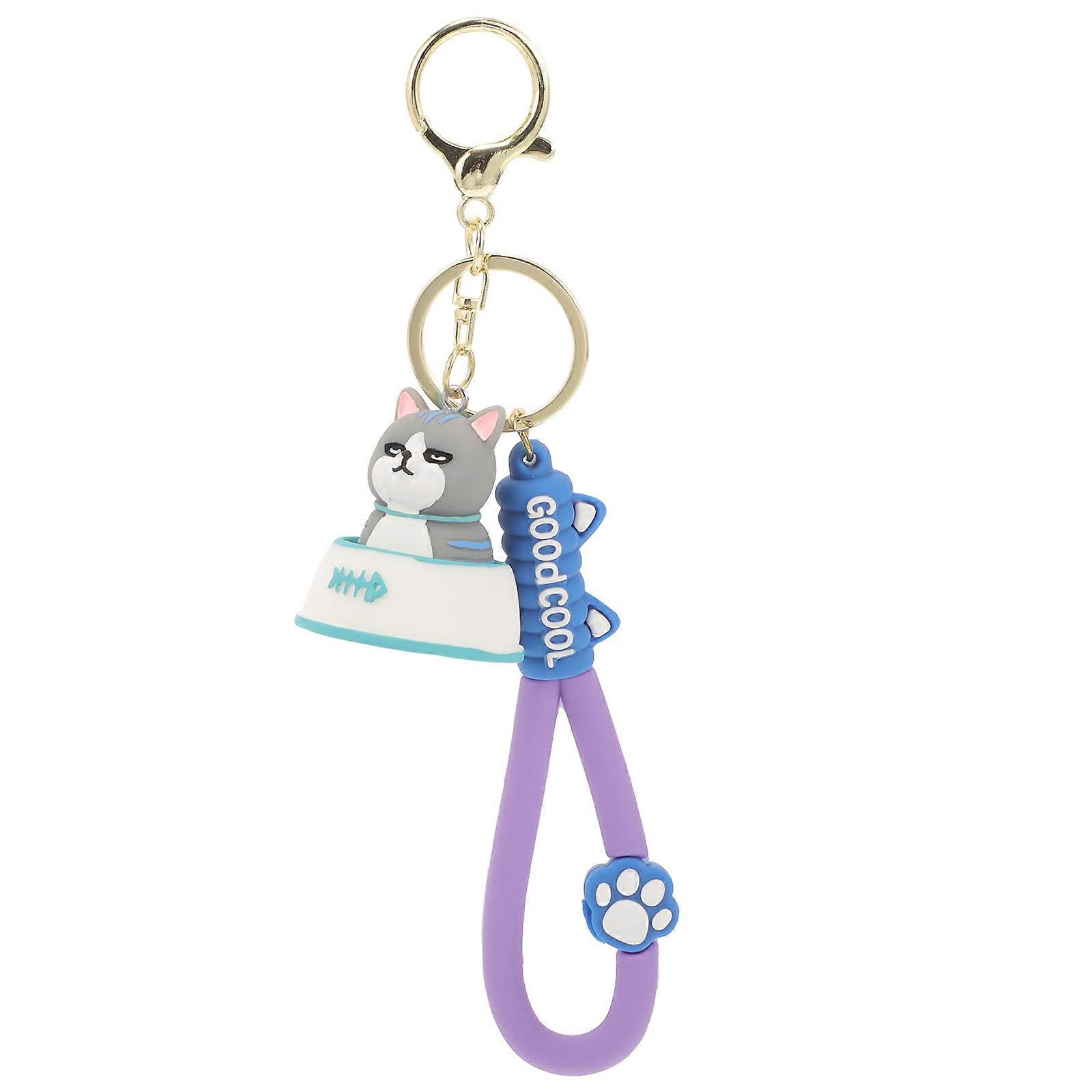 1pc Lovely Key Pendentif Fabriqué Porte-clés Multipurpose Résine Cat Pendentif Porte-clés